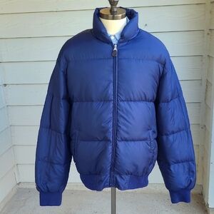 POLO JEANS CO Ralph Lauren Down Puffer Dark Blue XXL Mens‎ Zip Up Jacket RARE